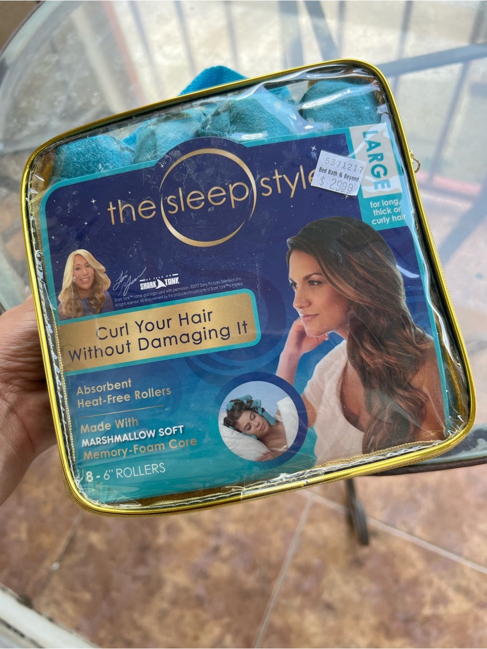 the sleep style Large Turquoise Heat-Free Hair Rollers - 8 Rollers